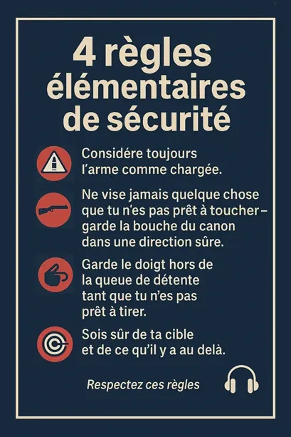 4 règle de sécurité élémentaires avec les armes à feu