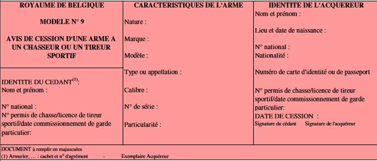 Modèle 9, exemplaire acquéreur