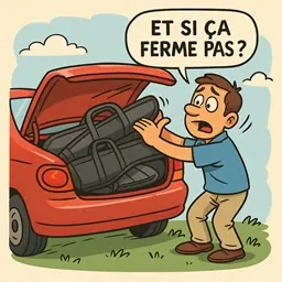 Il ne sait pas fermer le coffre de voiture