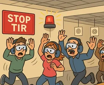 Panique lors d'un arrêt de tir