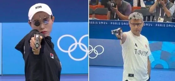 Pratiquant le tir sportif à air comprimé